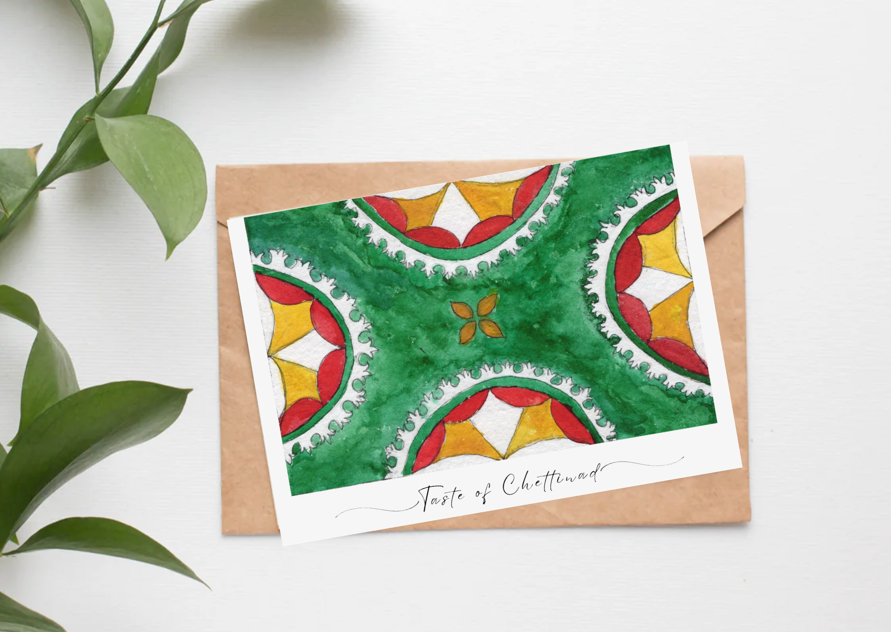 Taste of Chettinad: Athangudi Tile 1 — A6 Postcards by Aishwarya Ashok